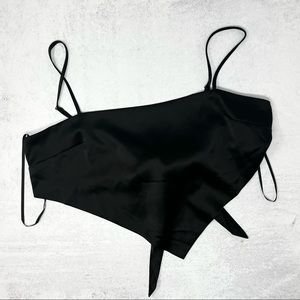 NWT Forever 21 Tie-Back Satin Cami Black Size L